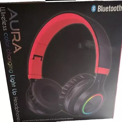 Aura Wireless Bluetooth Color Changing LED Headphones Gaming Phone MP3 Stereo  • $10