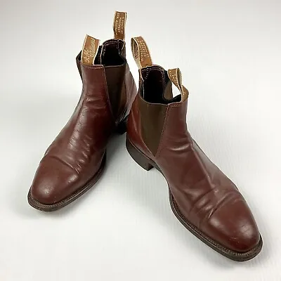 R M Williams Craftsman Dark Tan Unisex Leather Boots - Size 6 Men’s/8.5 Women’s • $220