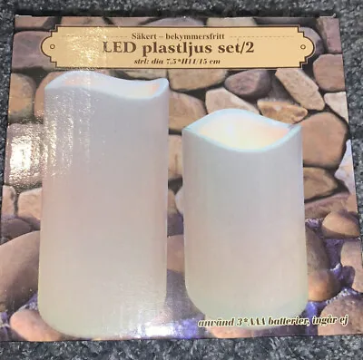 £7.99 • Buy Flameless Pillar Candles X2 Led Flickering Battery Operated Candle Lights