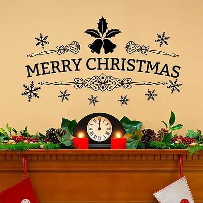 Wall Decal Merry Christmas Decal Holiday Vinyl Sticker Christmas Home Art MA324 • $22.99