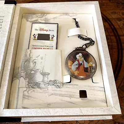 $56.25 • Buy Disney PINOCCHIO Geppetto Pocket WATCH Collectors Club Fossil Book Series Ll LE 
