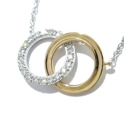 £1038.73 • Buy Auth TIFFANY&Co. Double Interlocking Circles - 18K White Gold Diamond Necklace