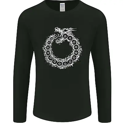 Dragon Symbol Fantasy Chinese Japanese Mens Long Sleeve T-Shirt • £11.99