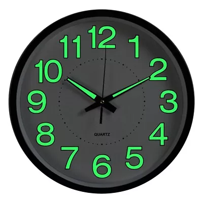 £11.94 • Buy Large 12'' Luminous Wall Clocks Glow In The Dark Silent Home Digital Clock Decor
