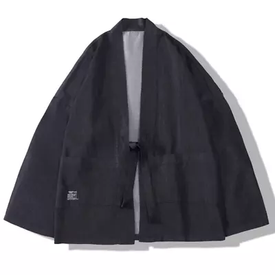 Men Kimono Denim Coat Jacket Casual Cardigan Japanese Yukata Loose Retro Summer • $23.99