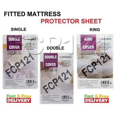 £3.85 • Buy Single Double & King Size Fitted Mattress Protector Sheet Waterproof New 41374C