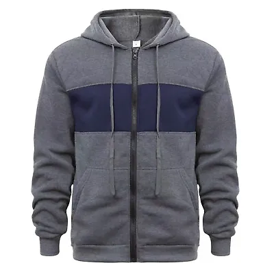 Men's Hoodie Color Matching Slim Fit Casual Sports Hoodie Top Jacket • $33.24