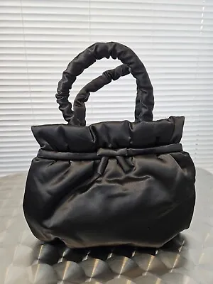 Gorgeous WEEKEND MAX MARA Black Satin Scrunch BOW Handbag NEW! • $85