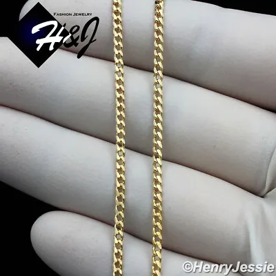 16 -24 MEN WOMEN 18K Gold Filled 2mm Gold Cuban Curb Link Chain Necklace*GFN3 • $16.99