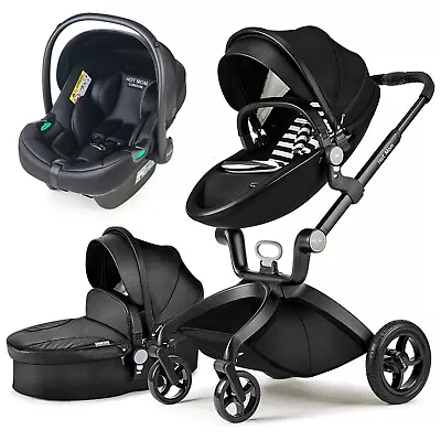 Hot Mom 3 In 1 Baby Stroller High View Buggy Folding Pushchair Car Seat Basket • £141.55