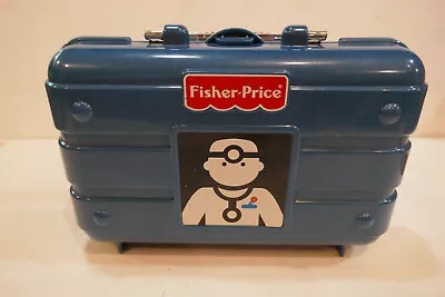 Vtg Fisher Price Medical/Doctor Kit W/ Toy Medical Equipment. Blue Hard Case. • $10.95