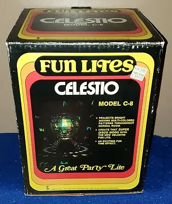 WOW ‘70s Retro Disco Ball Light Vintage Lamp FUN LITES Celestio C-8 Original Box • $79.99