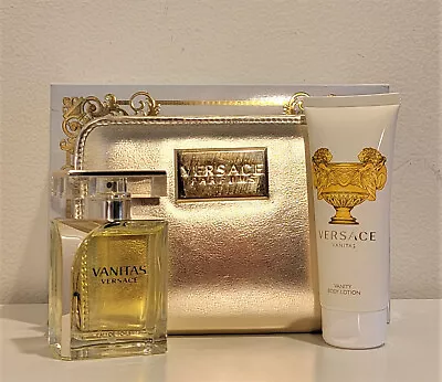 3pc Set Versace Vanitas  3.4 Oz Edt + 3.4oz Body Lotion +purse Perfume For Women • $136