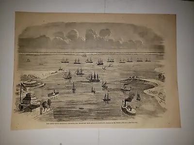 Navy Expedition Annapolis Maryland Civil War Ships Boats 1861 Sketch Print • $19.99