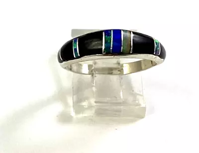 Beautiful Multi Stone Inlay Sterling Silver Native American Ring • $35