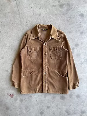 Vintage 70s/80s Wrangler Wrapid Transit Brown Corduroy Jacket Large  • $39.49