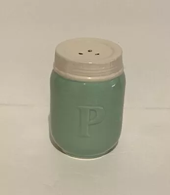 MCM Vintage Green  Ceramic Mason Jar Style Replacement Pepper Shaker • $11.77