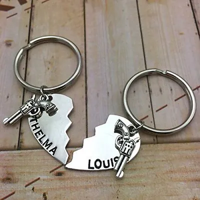 2pc Thelma And Louise Friendship Key Chains Rings Partners In Crime Best Friend • £14.42