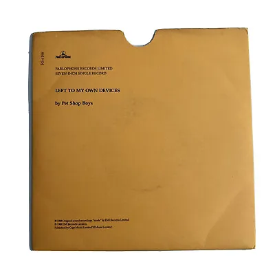 PET SHOP BOYS Left To My Own Devices 7  45rpm UK RARE LTD Double Sleeve PS EX/EX • $21.94