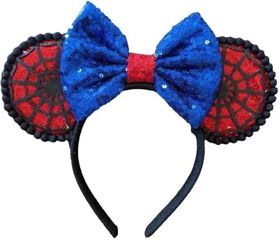 Spider Man Minnie Disney Mickey Ears Made To Order / Web Minnie Ears • $12.99