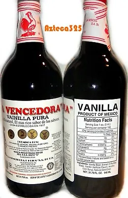 2 X La Vencedora Pure Mexican Vanilla Extract Glass Bottles 31oz Ea From Mexico • $39.99