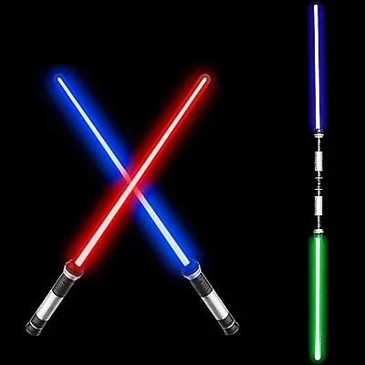 2x LED Lightsaber Saber Star Wars Swords Flashing Light Toy With Sound Kid Gift • £5.94