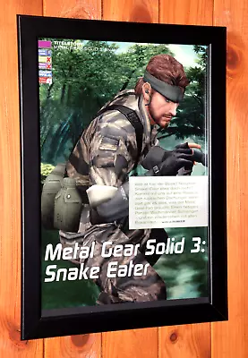 Metal Gear Solid 3 Snake Eater PS2 Konmai Rare Small Promo Poster Ad Page Framed • $58.28