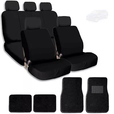 For Mazda New Black Flat Cloth Semi Custom Car Seat Covers Mat Split Rear Seat • $46.71