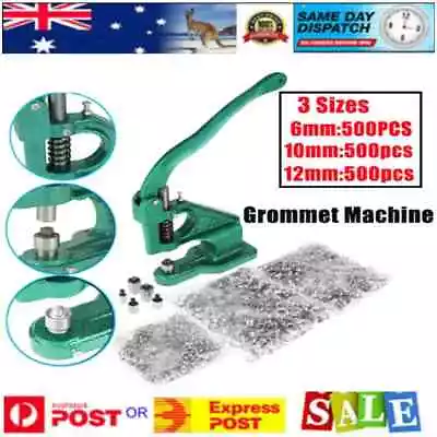 Hand Press Heavy Duty Machine Rivet Eyelet Grommet Puncher Installation Tool • $51.98