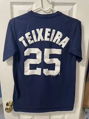 Mark Teixeira New York Yankees Majestic Men’s Blue Shirt Size Small • $9.99