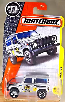 2016 Matchbox 48/125 Construction LAND ROVER 90 Silver W/White Ringed Flower Sp • $10