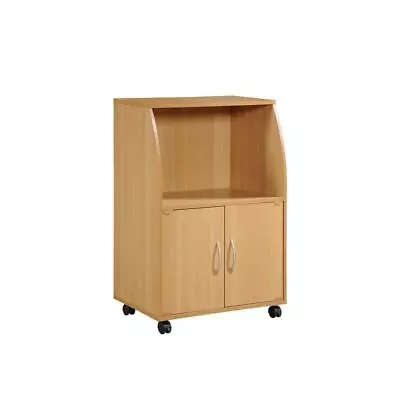 HODEDAH Microwave Cart W/ Storage Beechq • $66.07