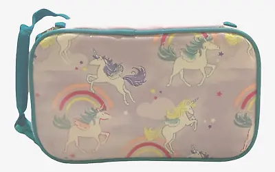 Unicorn Lilac Insulated Lunch Box 10” X 6” X 4” Teal Trim & Padded Grip • $13.99