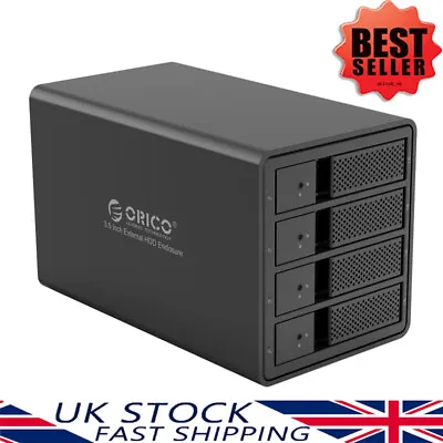 ORICO Aluminium 4 Bay 3.5 Inch SATA HDD RAID Enclosure USB 3.0 Hard Drive Caddy • £159.95