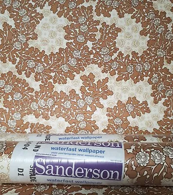 X3 70s Vintage SANDERSON Wallpaper Rolls Botantical Floral 60s Retro Acorn Mcm • £75