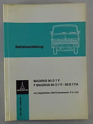 Operating Instructions Magirus Deutz Truck Front Handlebar 90D7F / 95D7F... Booth 11/1965 • $75.49