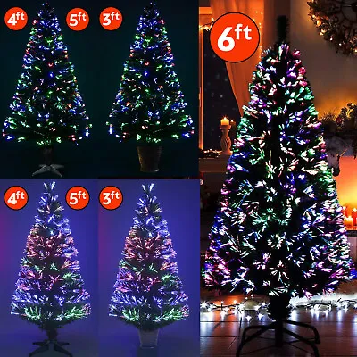 £79.99 • Buy 3ft-7ft Christmas Artificial Tree Fibre Optic Multicolor LED Xmas Pre-Lit Decor 