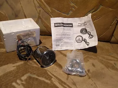 Drag Specialties Chrome/Black Mini Electronic 8000 RPM Tachometer For Harley • $50