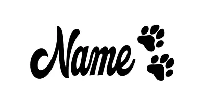 Personalised Pet Bowl Paw Print Name Vinyl Decal Sticker Dog Puppy Cat Kitten • £2.60