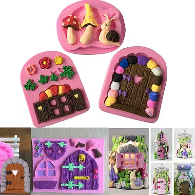 3D Elf Fairy House Door Silicone Fondant Cake Mold Chocolate Mould Baking Tool • £5.17