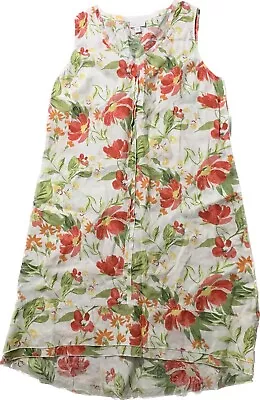 J Jill Multicolor Floral Linen Market Dress Sz M • $39.99