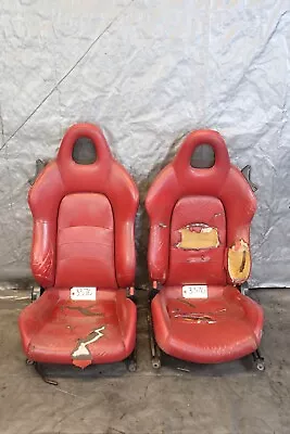 2000 Honda S2000 Ap1 F20c Oem Red Leather Fornt Rh Lh Seats #3370 • $349.99