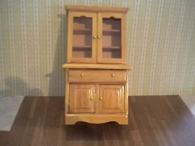 Dollhouse Miniature Hutch Cabinet - Pre-Owned 1:12 Scale  Oak Finish • $8