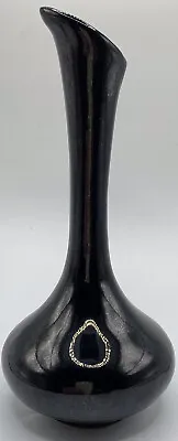 Vintage Van Briggle Pottery High Gloss Black Bud Vase Colorado Springs 6 3/4” • $15