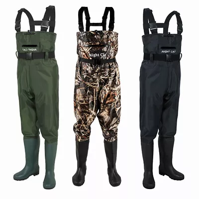 Mens Waiters With Boots Waterproof Overall Chest Waders Fishing Hunting Nice New • $51.99