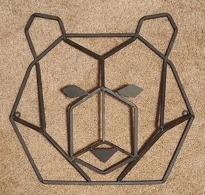 Metal Wall Art 3D Geometric Grizzly Bear Head Wall Decor Rustic Brown • $15
