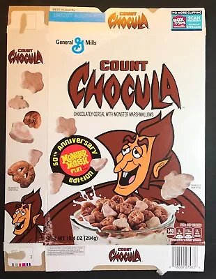 Used 50th Anniversary COUNT CHOCULA Empty Monster Cereal Box GM 2021 Flattened • $14