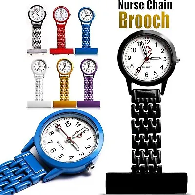 Stainless Steel Nurse Watch Pocket Brooch Pendant Nursing Clip Tunic Medical Fob • $9.99