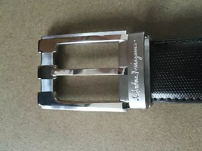 £175 • Buy Mens Salvatore Ferragamo Black Leather Belt 40