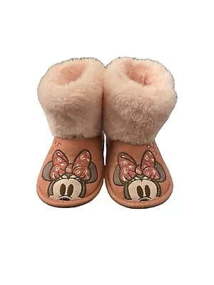 Disney Store Minnie Mouse Boot Slippers Soft Shoes Boots Girls Kids Size 9/10 • $15